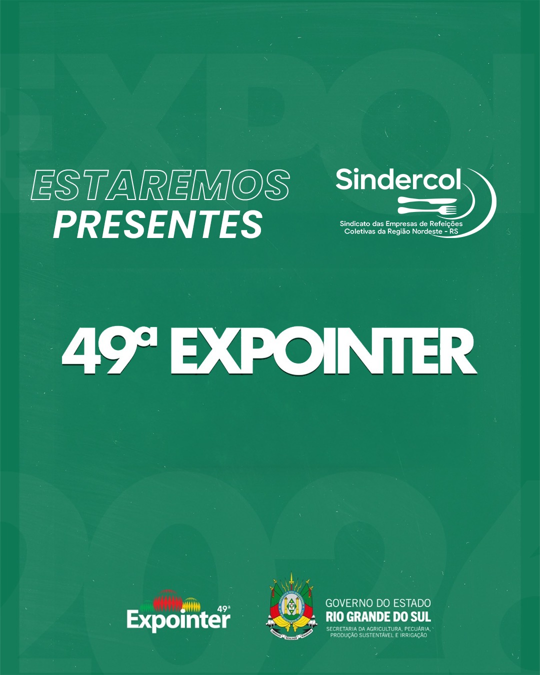 Sindercol estará presente na Expointer 2026