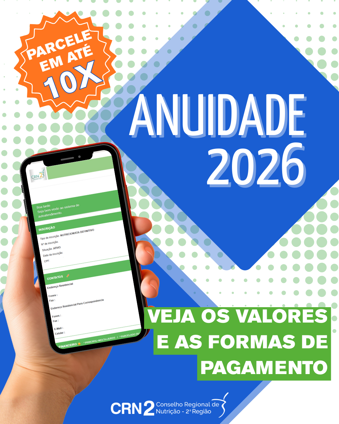 Anuidade 2026 do CRN
