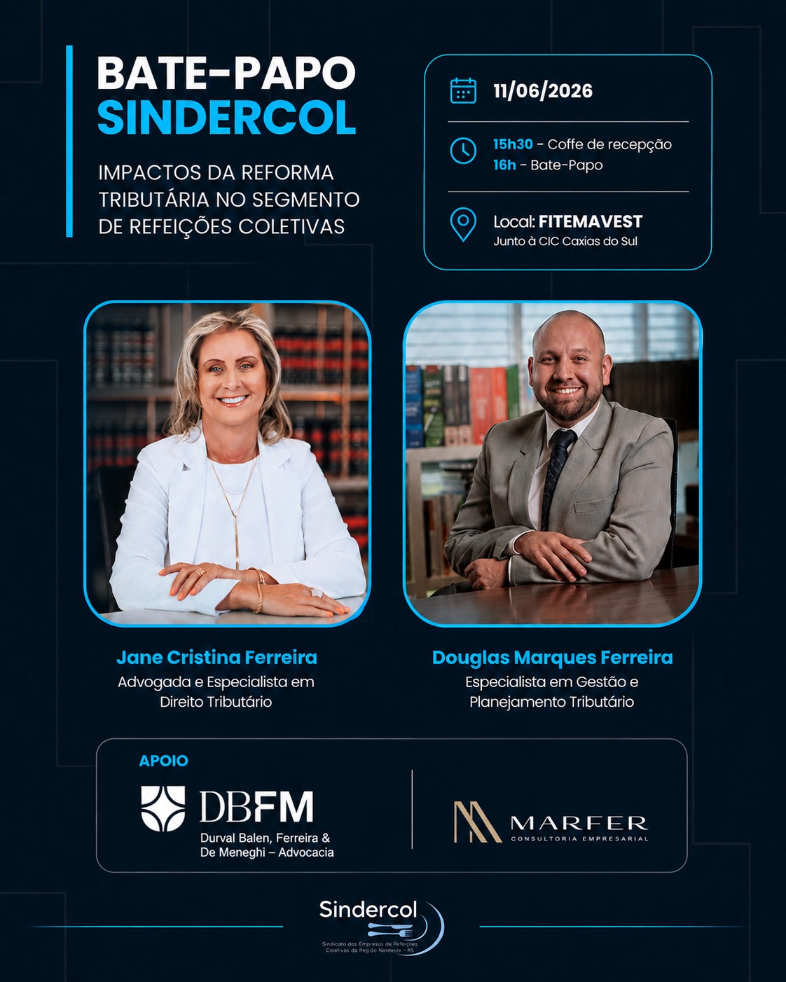 11/06/2026 - Bate-Papo Sindercol - Impactos da Reforma Tributária no segmento de Refeições Coletivas