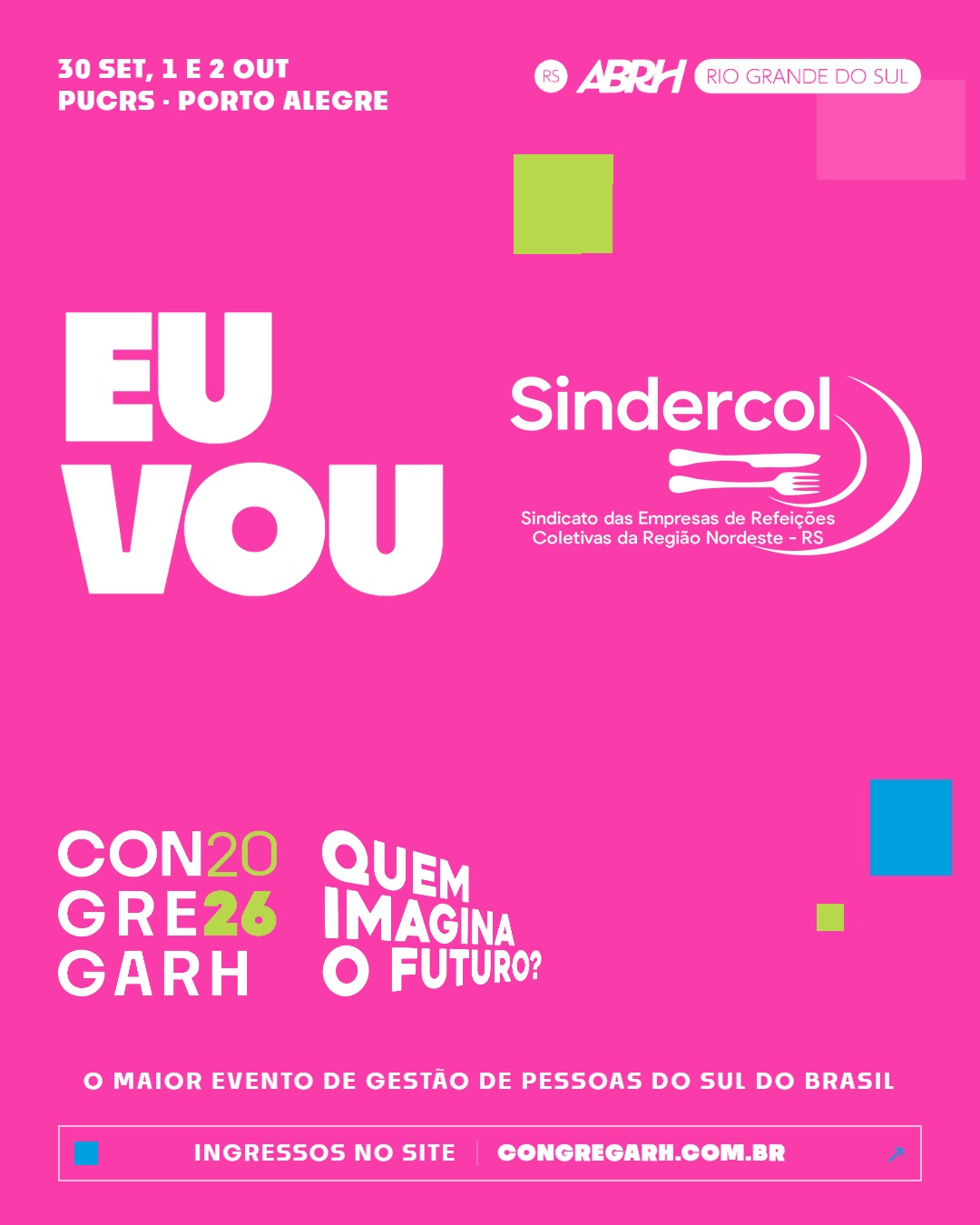 SINDERCOL participa do CONGREGARH 2026 junto ao estande da FIERGS